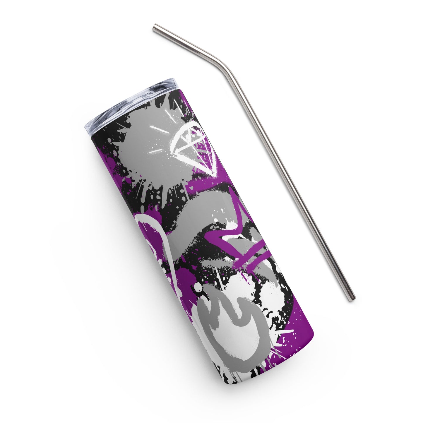 Aces Asexual Pride Graffiti Stainless Steel Tumbler