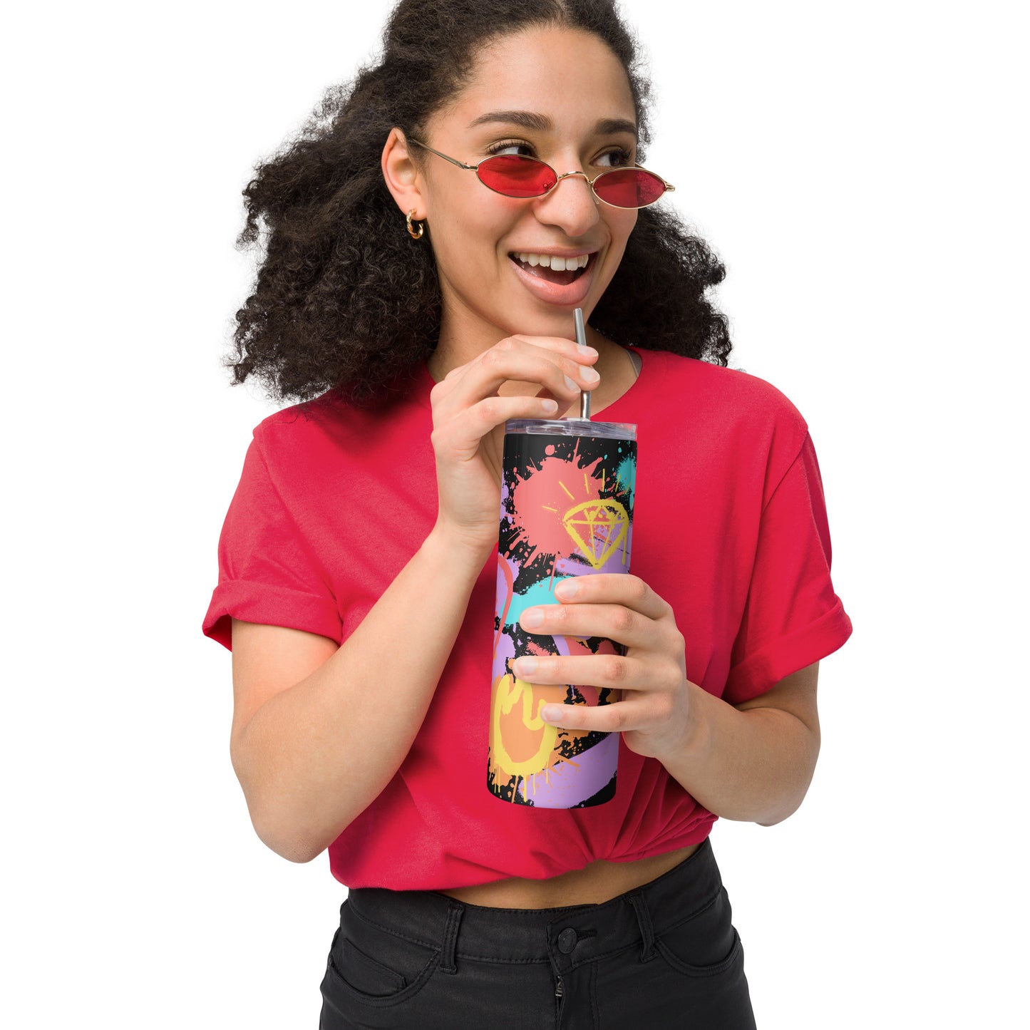 LGBT Gay Pride Rainbow Graffiti Stainless Steel Tumbler