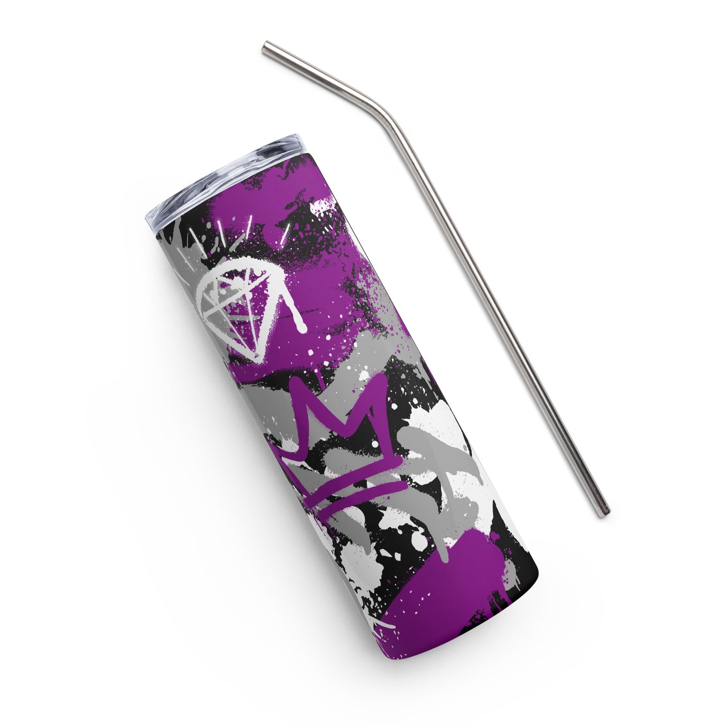 Aces Asexual Pride Graffiti Stainless Steel Tumbler