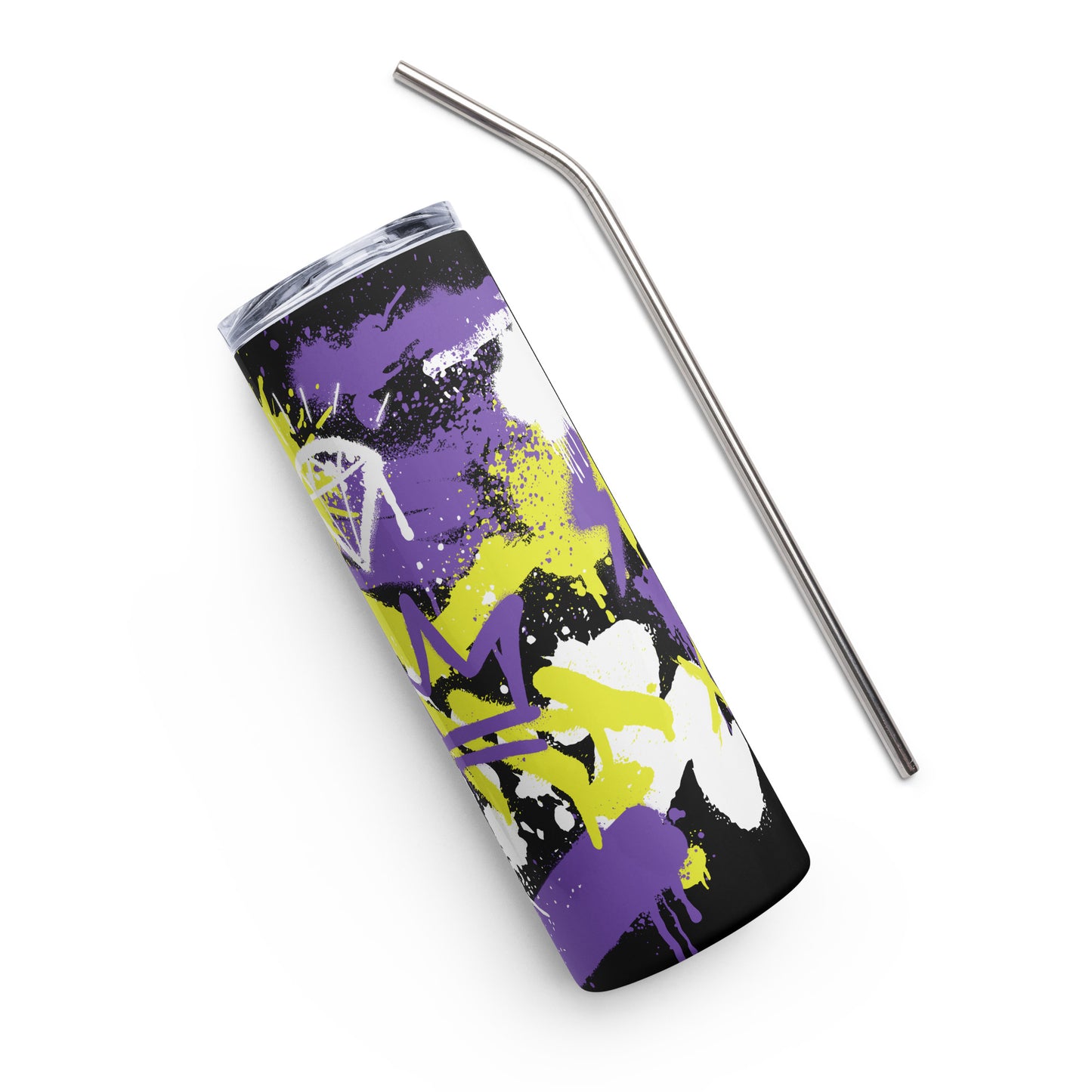 NonBinary Pride Graffiti Stainless Steel Tumbler