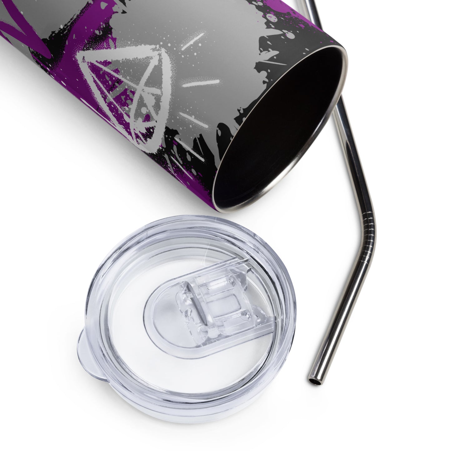 Aces Asexual Pride Graffiti Stainless Steel Tumbler