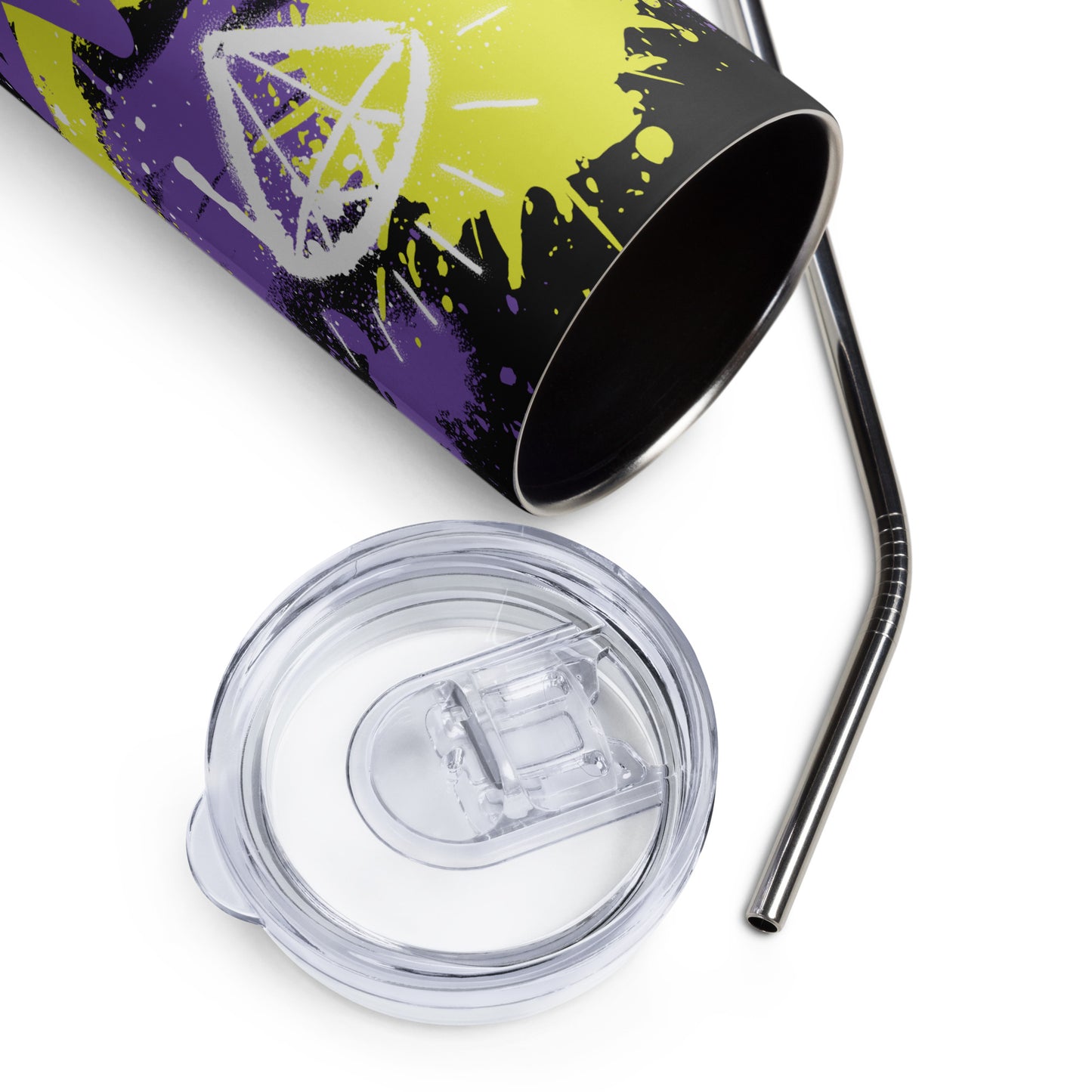 NonBinary Pride Graffiti Stainless Steel Tumbler
