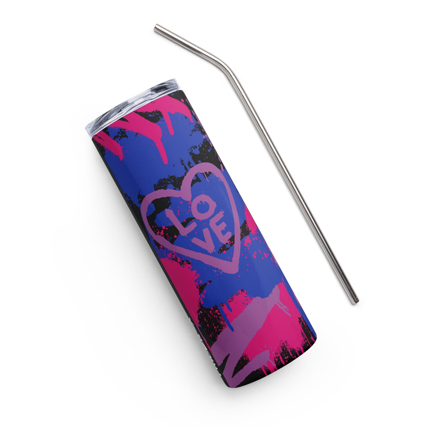 Bisexual Pride Graffiti Stainless Steel Tumbler