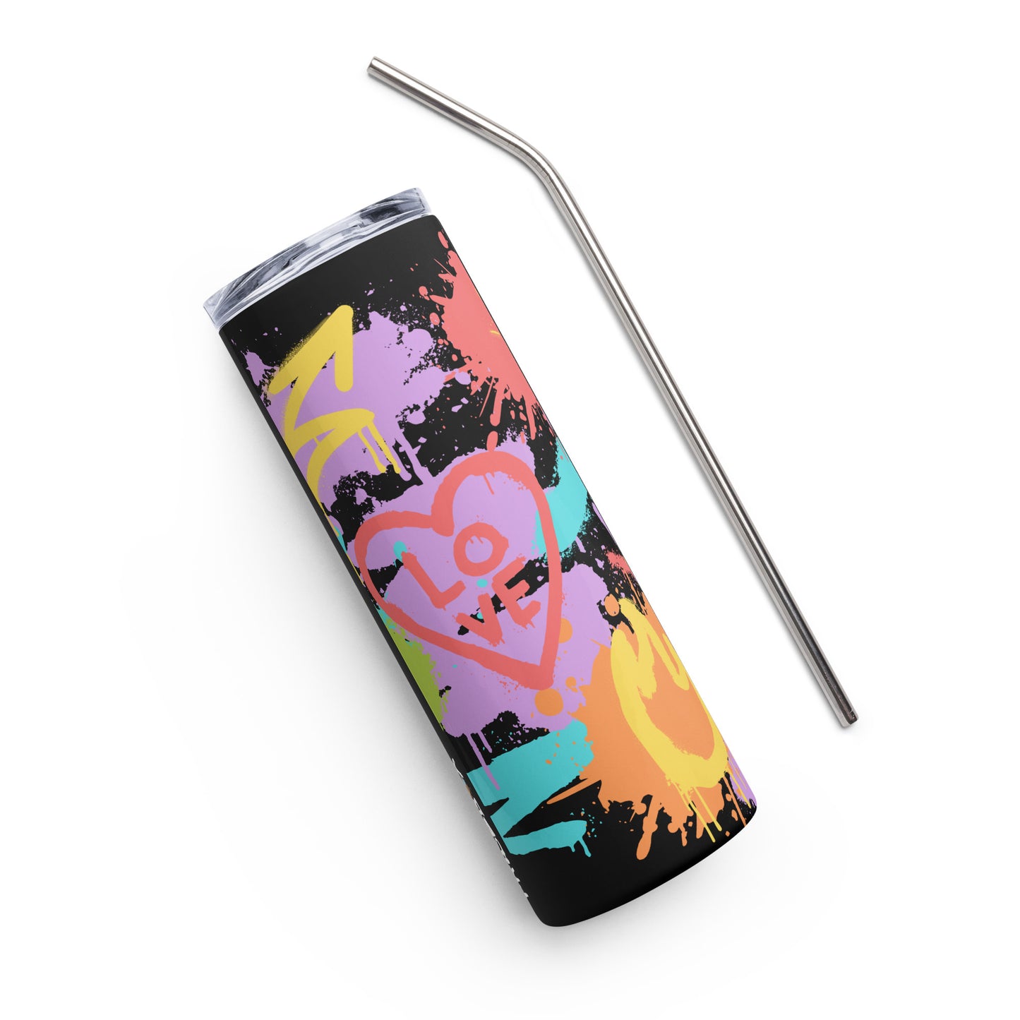 LGBT Gay Pride Rainbow Graffiti Stainless Steel Tumbler