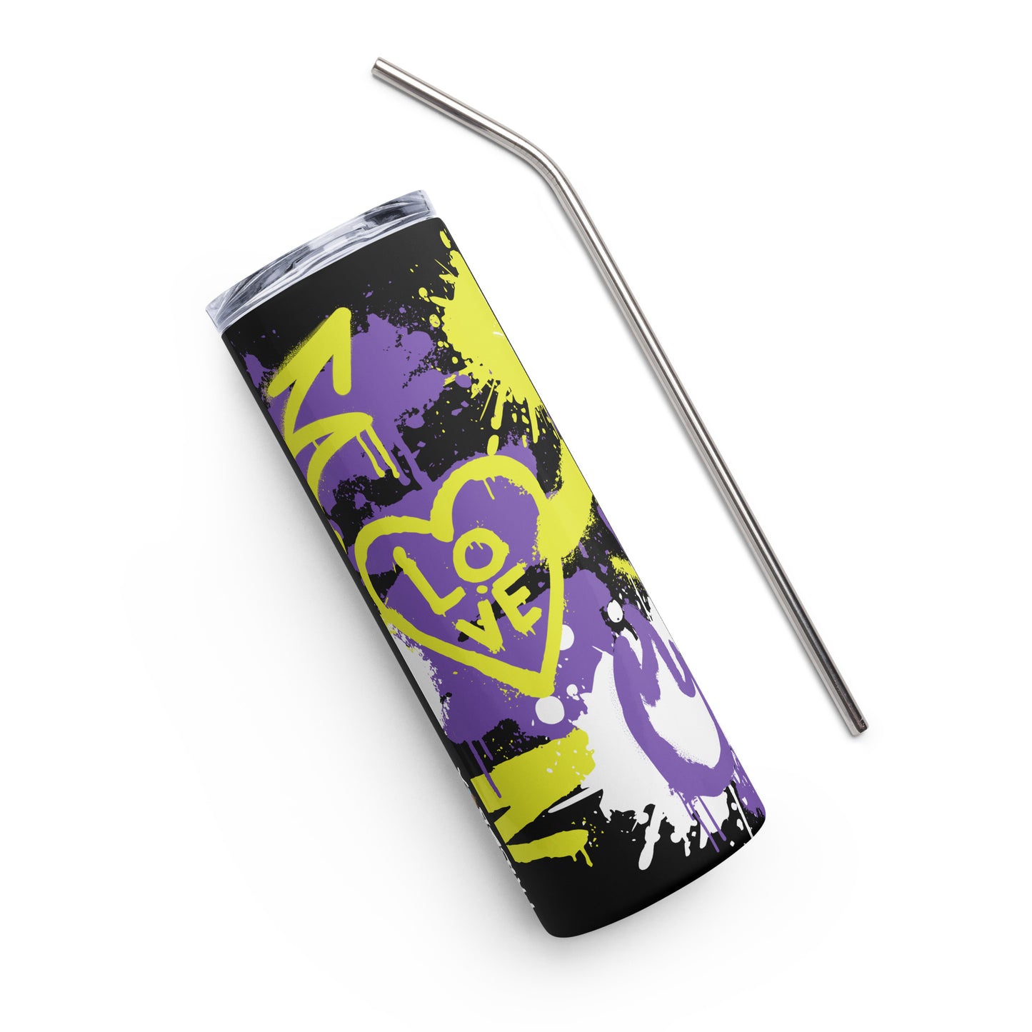 NonBinary Pride Graffiti Stainless Steel Tumbler