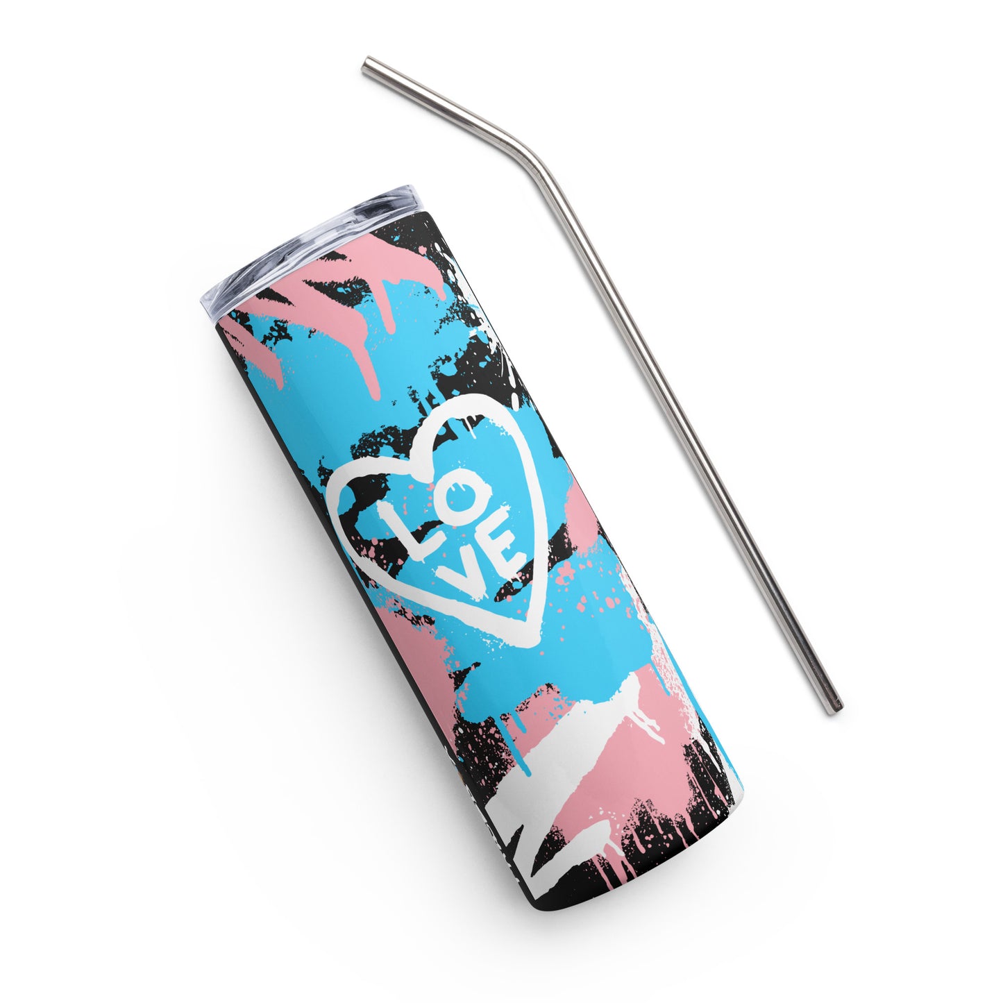Trans Pride Graffiti Stainless Steel Tumbler