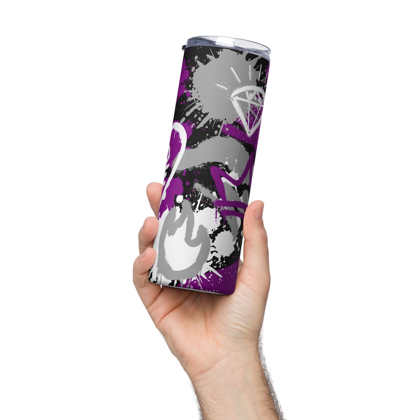 Aces Asexual Pride Graffiti Stainless Steel Tumbler