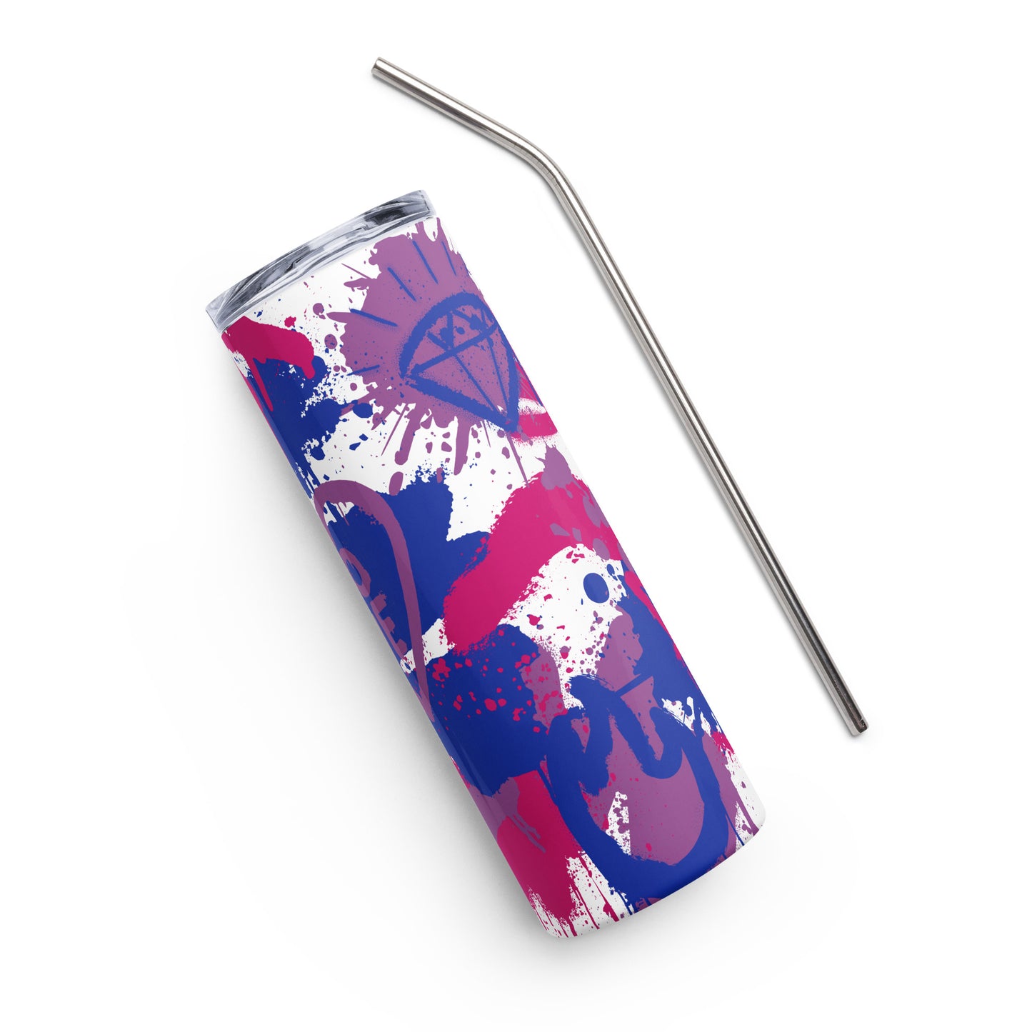 Bisexual Pride Graffiti Stainless Steel Tumbler