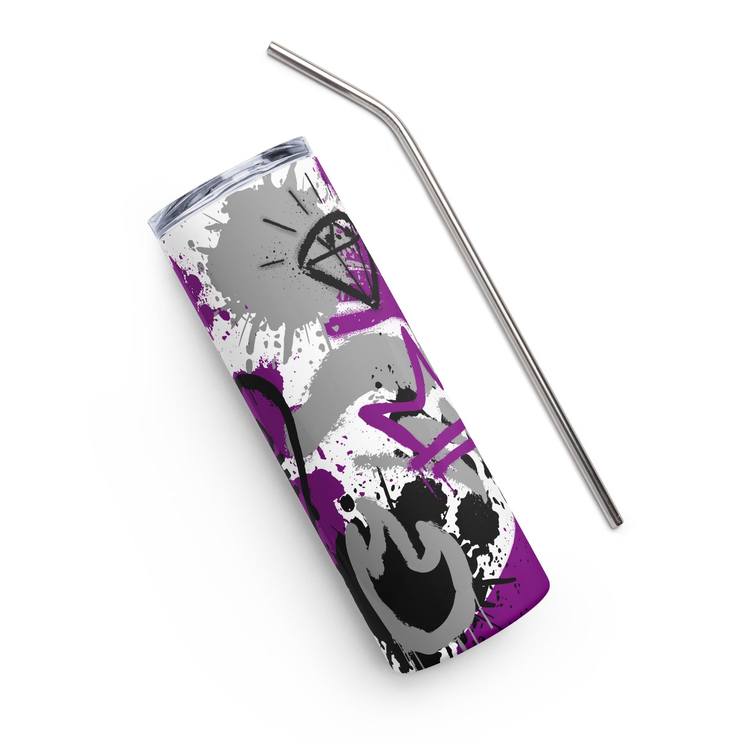 Aces Asexual Pride Graffiti Stainless Steel Tumbler