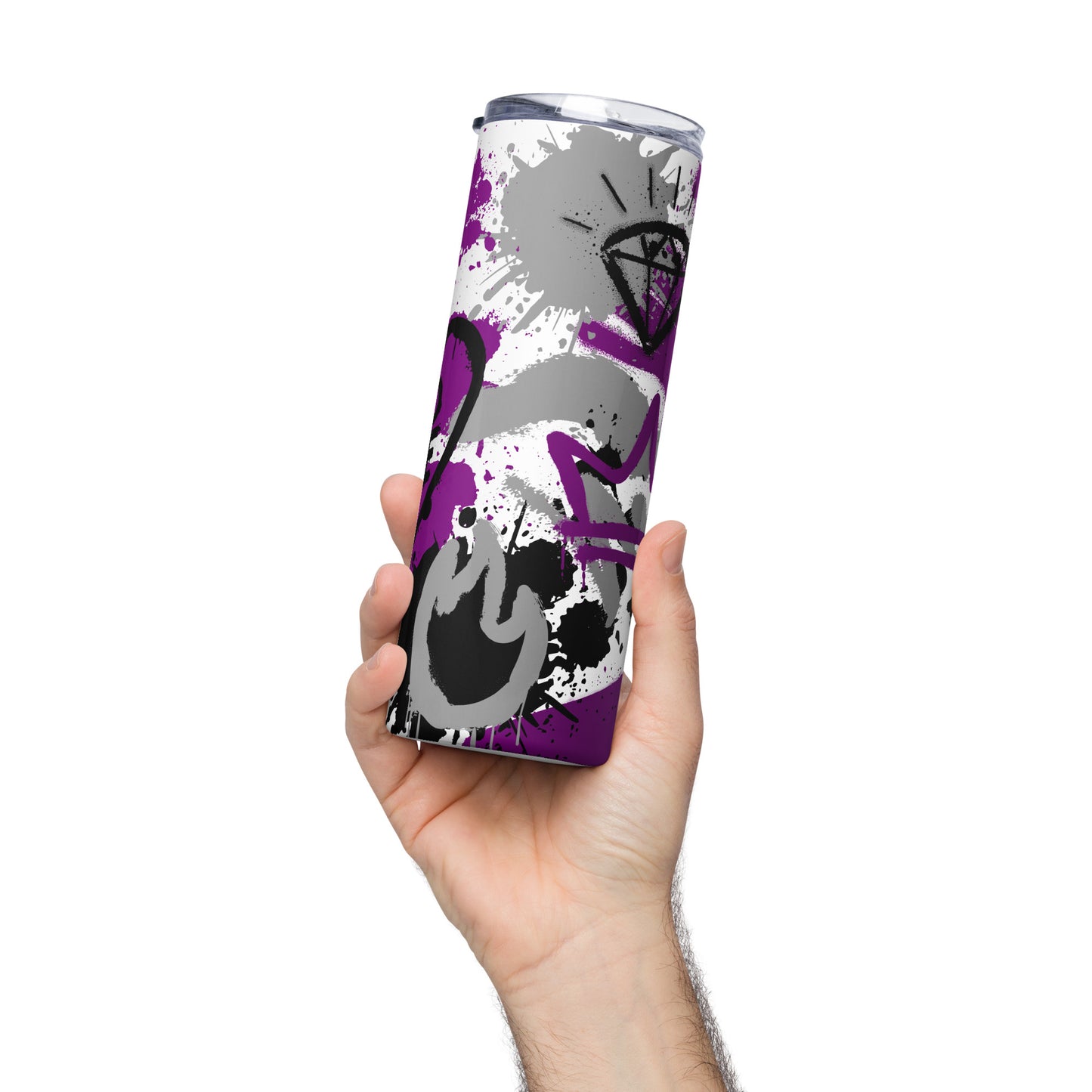 Aces Asexual Pride Graffiti Stainless Steel Tumbler