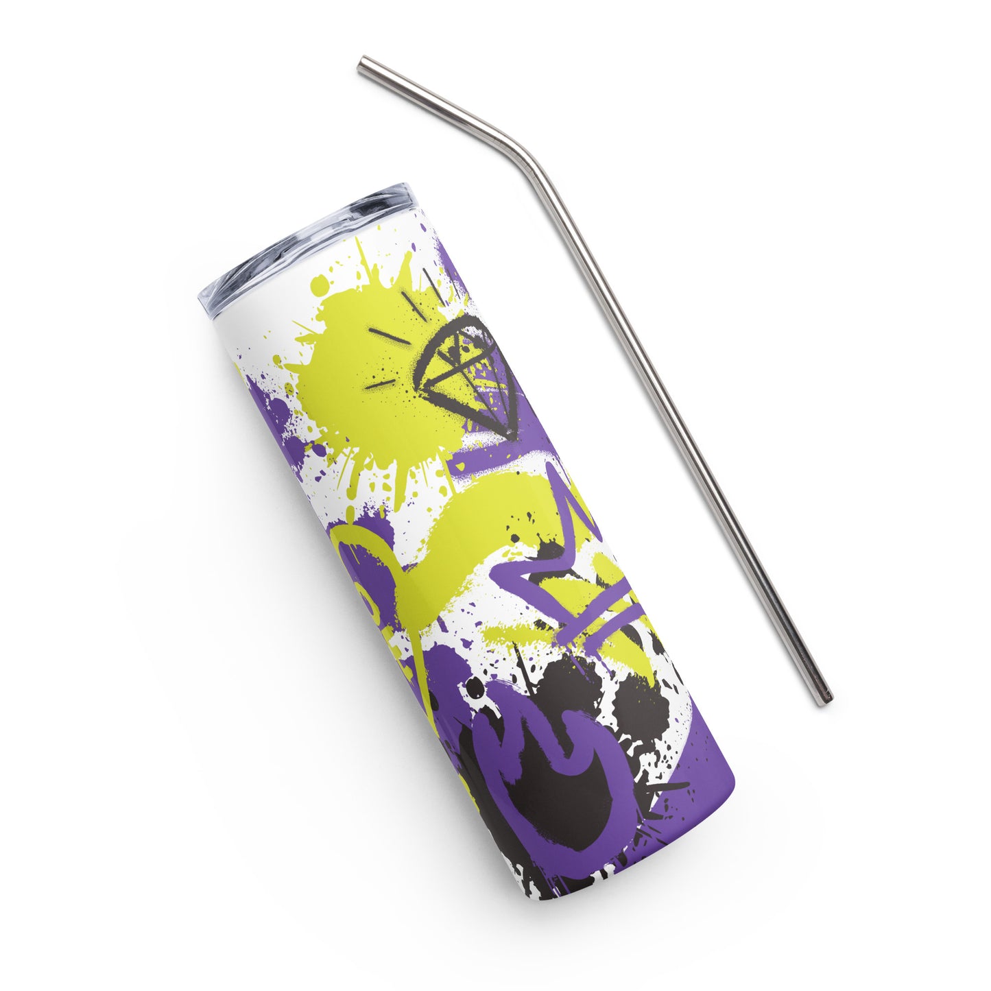 NonBinary Pride Graffiti Stainless Steel Tumbler