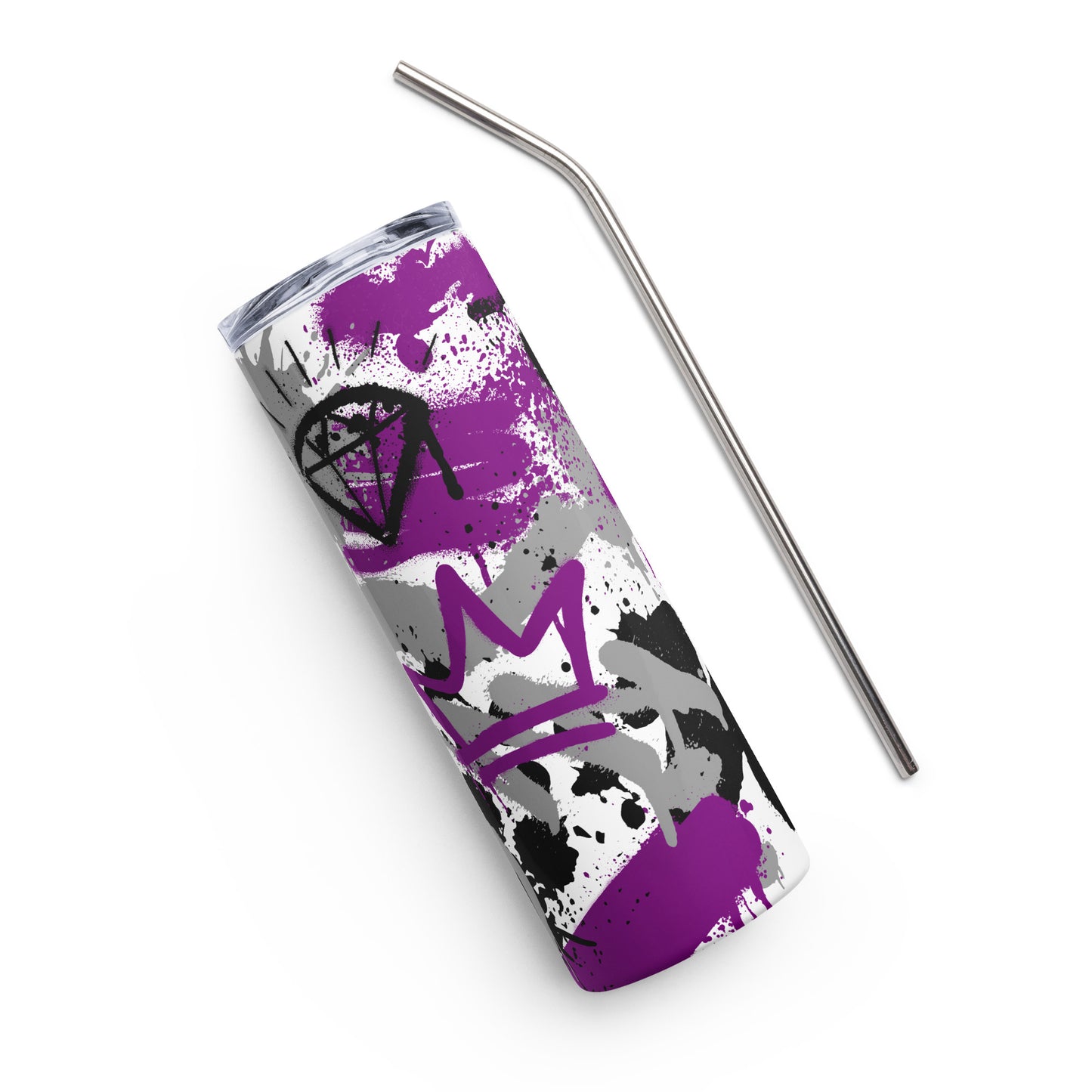 Aces Asexual Pride Graffiti Stainless Steel Tumbler
