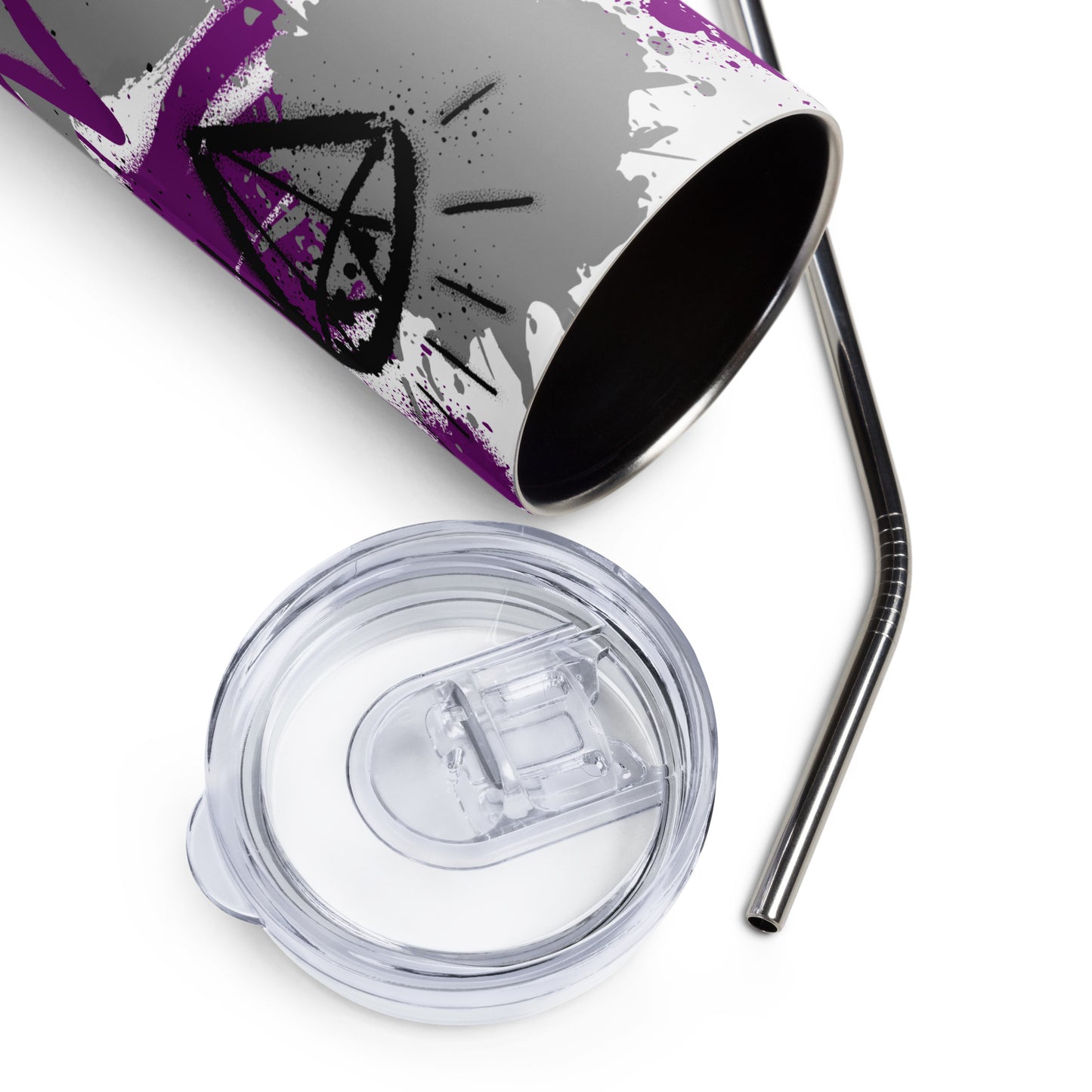 Aces Asexual Pride Graffiti Stainless Steel Tumbler