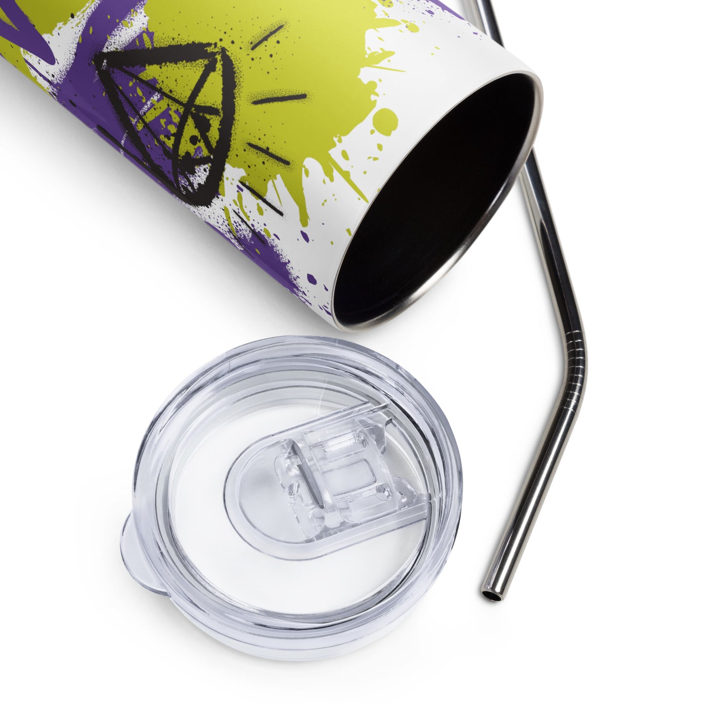 NonBinary Pride Graffiti Stainless Steel Tumbler