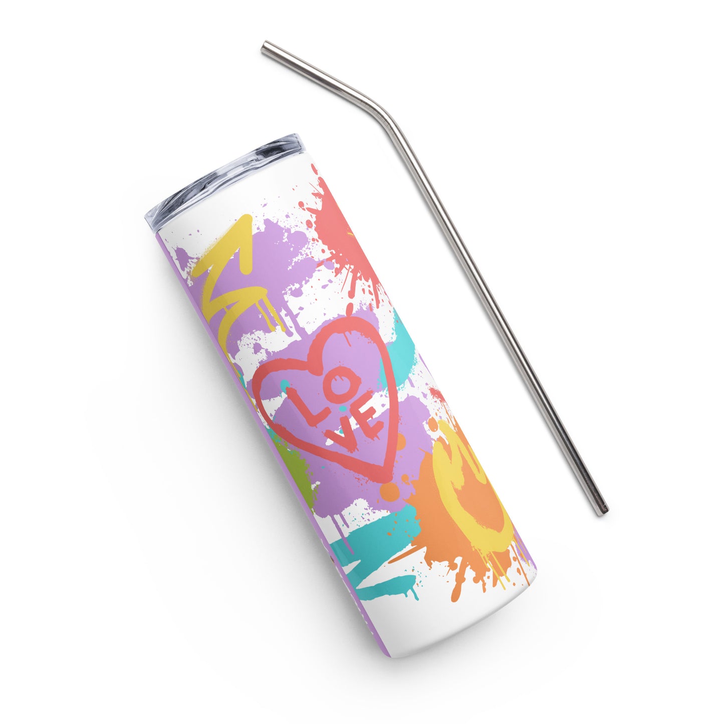 LGBT Gay Pride Rainbow Graffiti Stainless Steel Tumbler