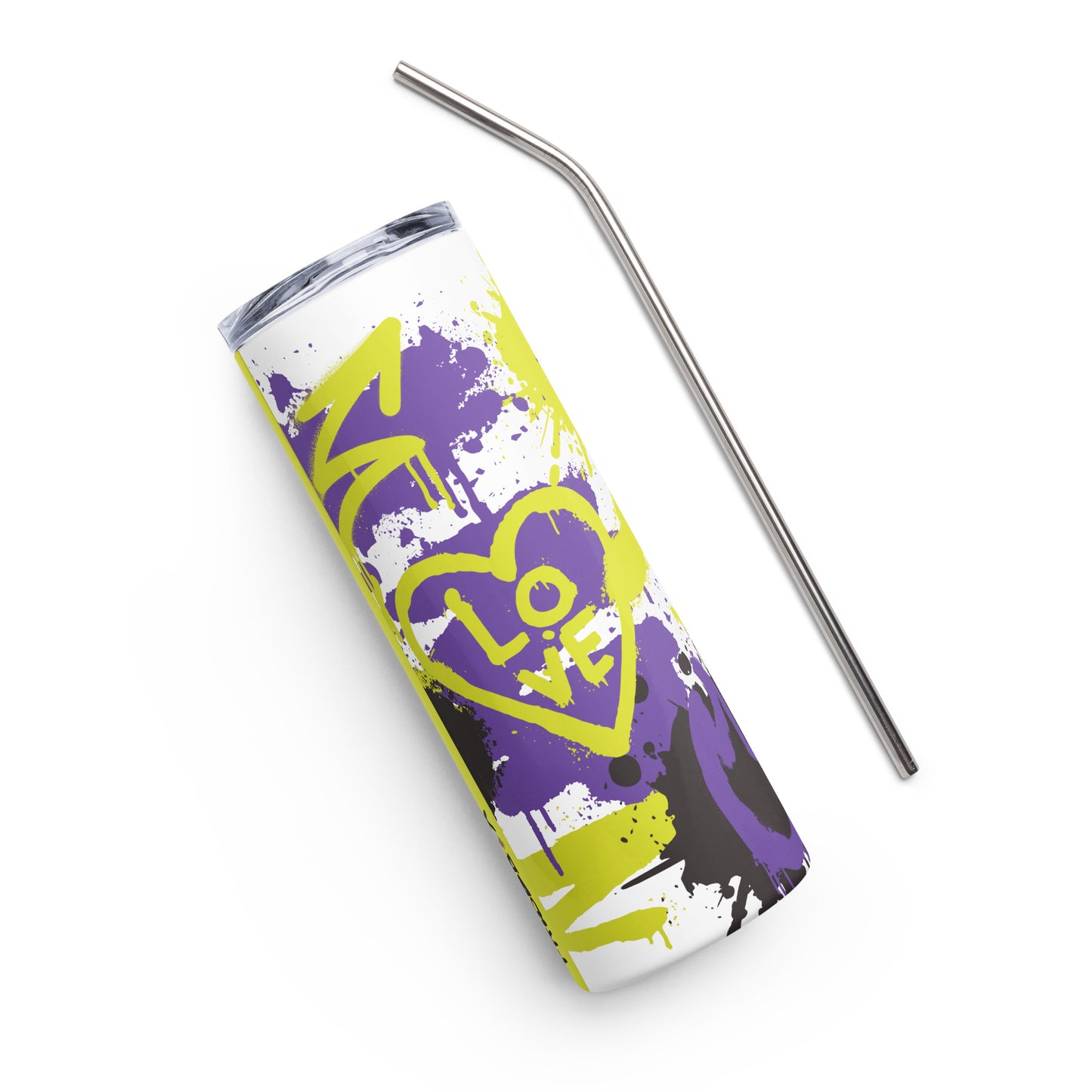 NonBinary Pride Graffiti Stainless Steel Tumbler