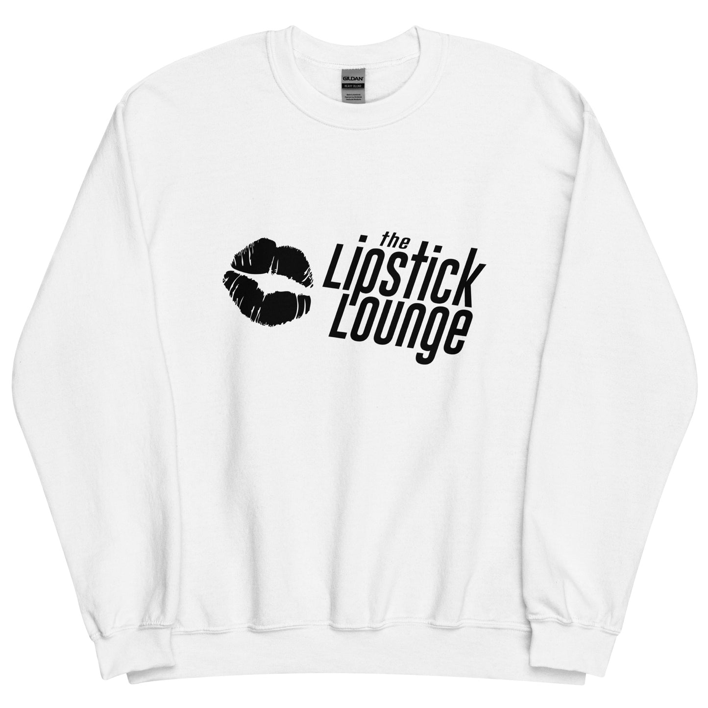 Lipstick Lounge White/Black Logo Unisex Sweatshirt