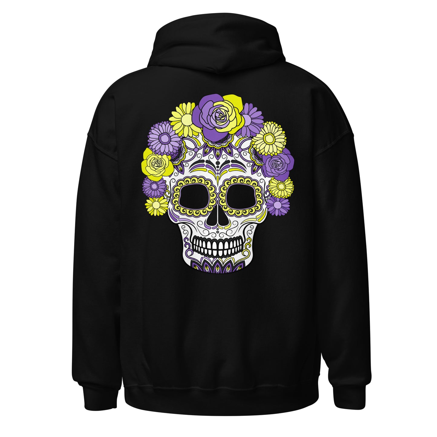 Non-Binary Day of the Dead Mask Hoodie Sweatshirt