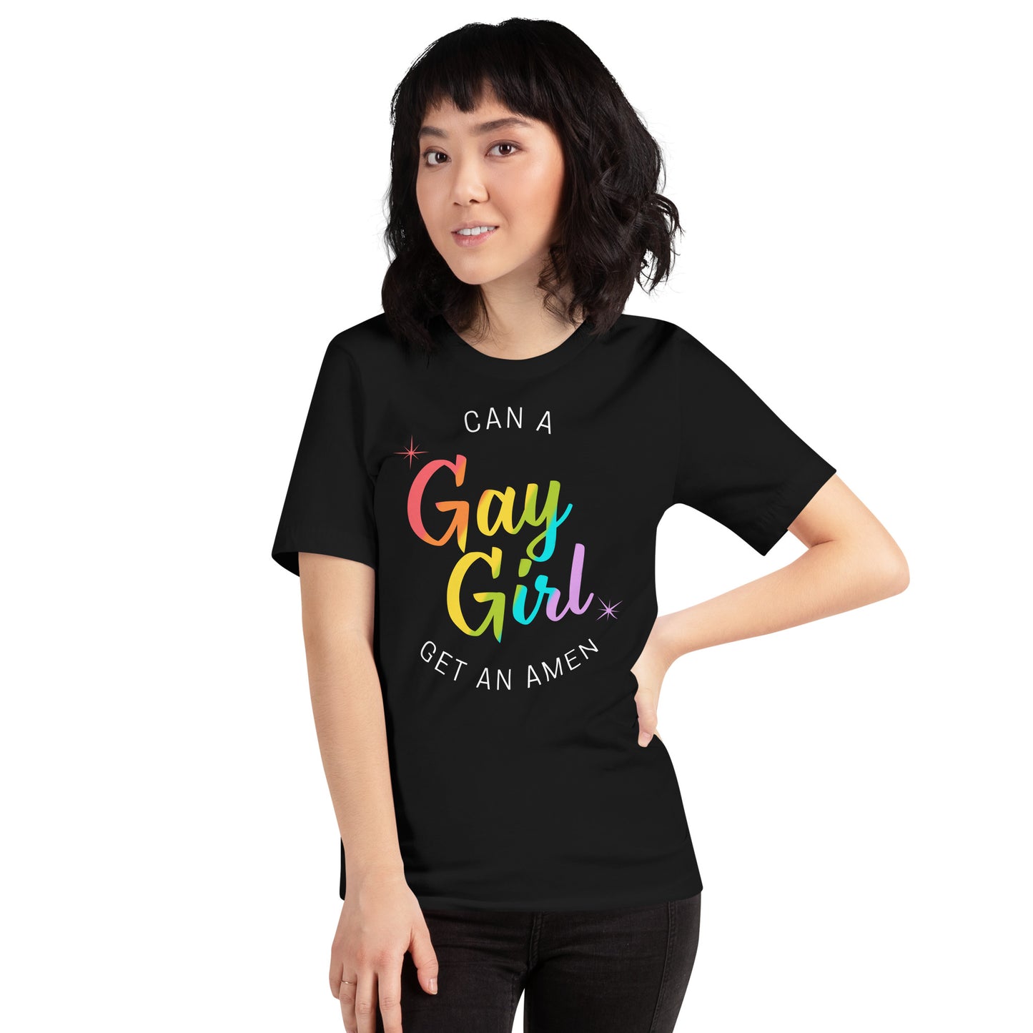 Can A Gay Girl Get An Amen Unisex t-shirt