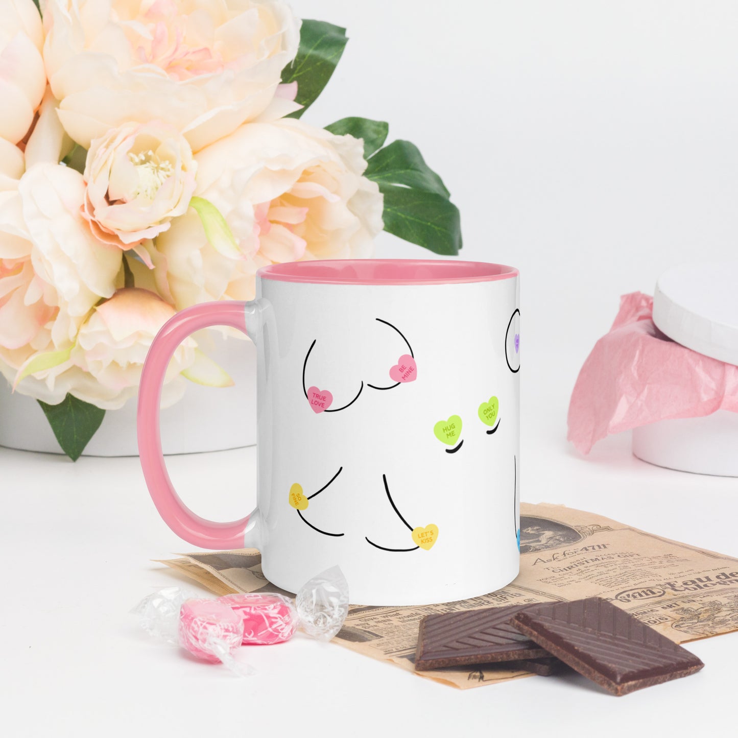 Candy Heart Boobies Mug