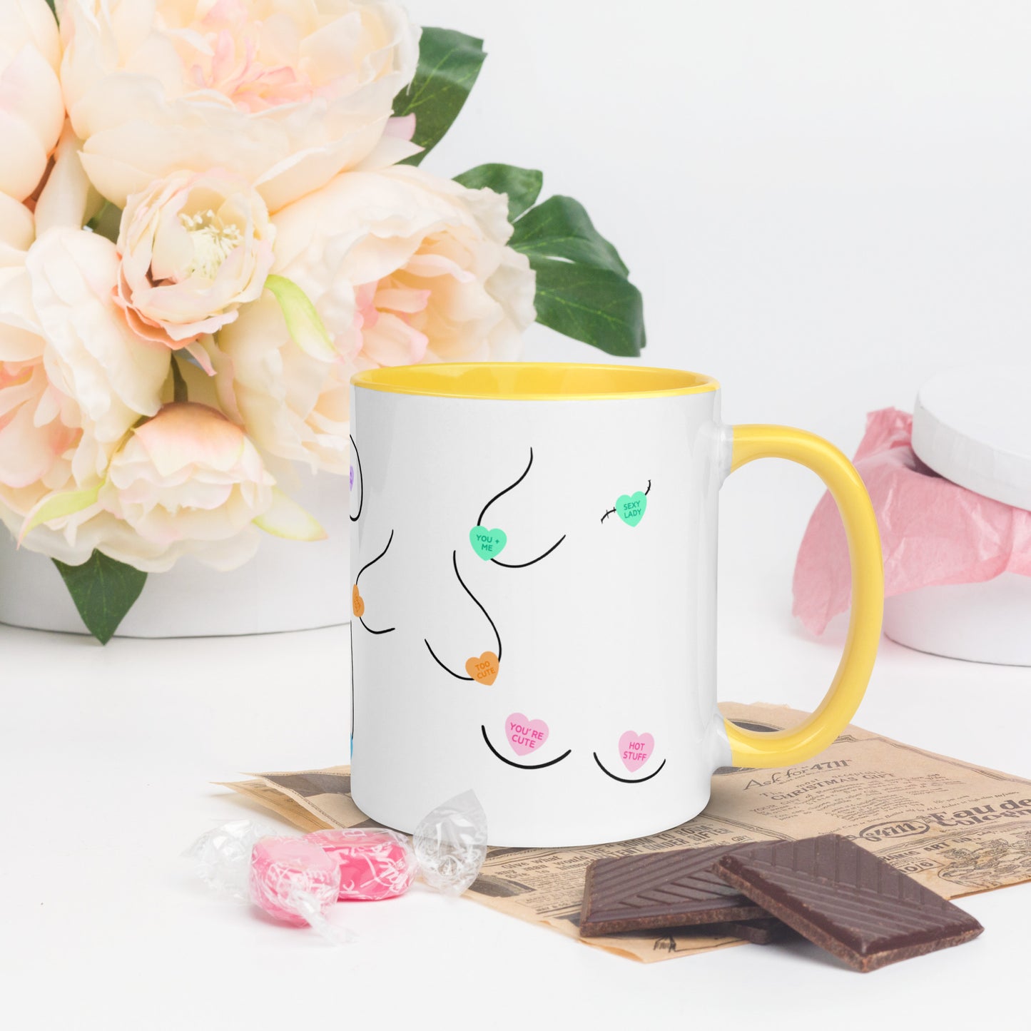 Candy Heart Boobies Mug