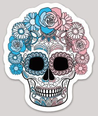 Trans Day of the Dead Skull Sticker