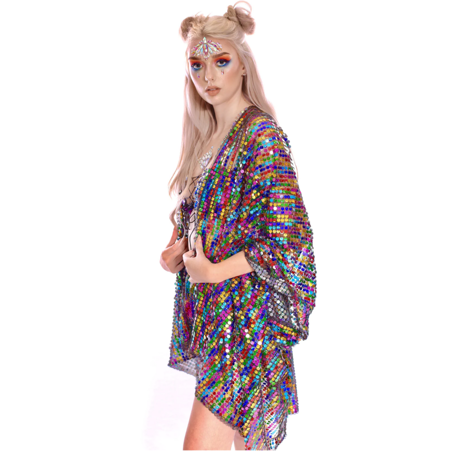 PRE-ORDERS: Rainbow Sequin Kimono