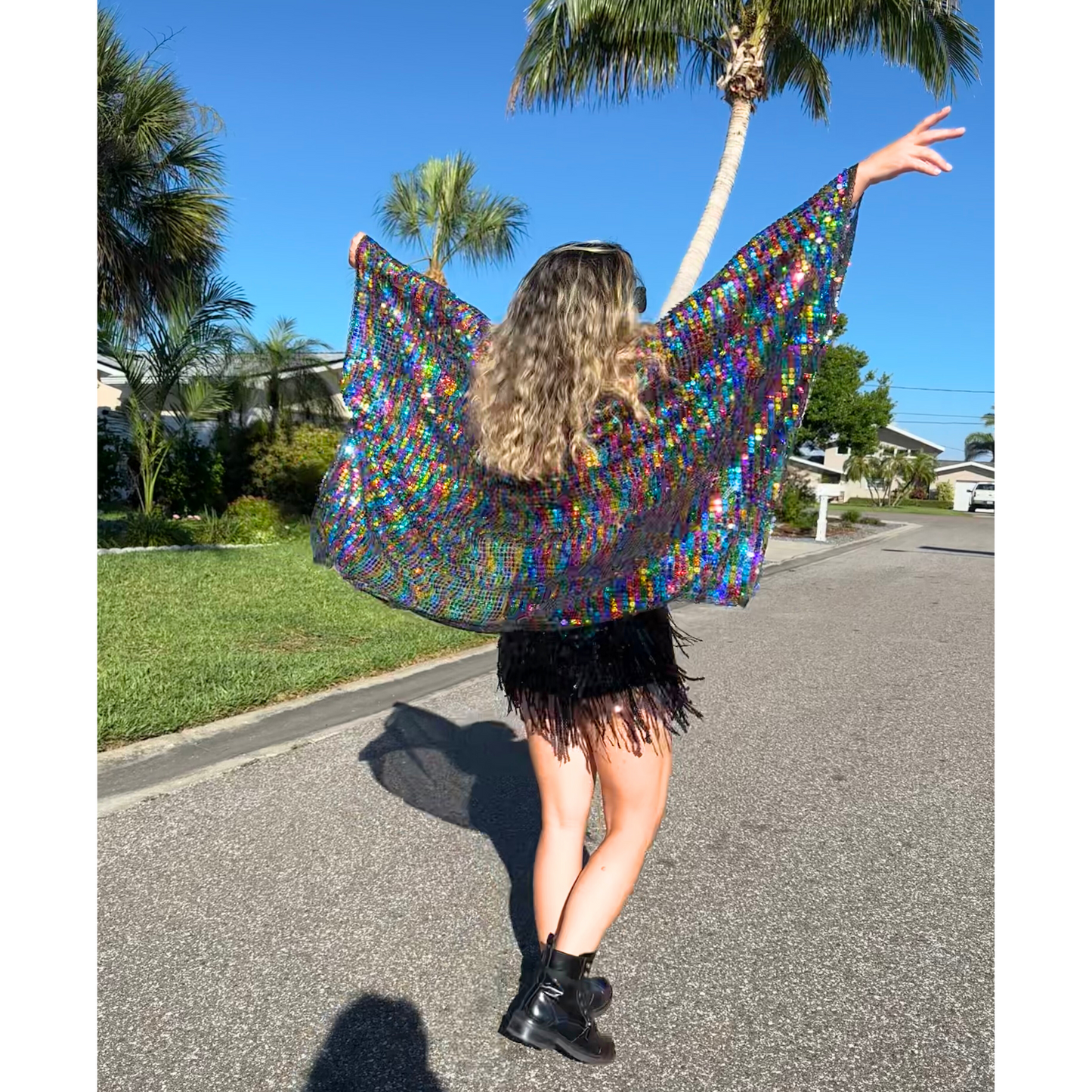 Rainbow Sequin Kimono