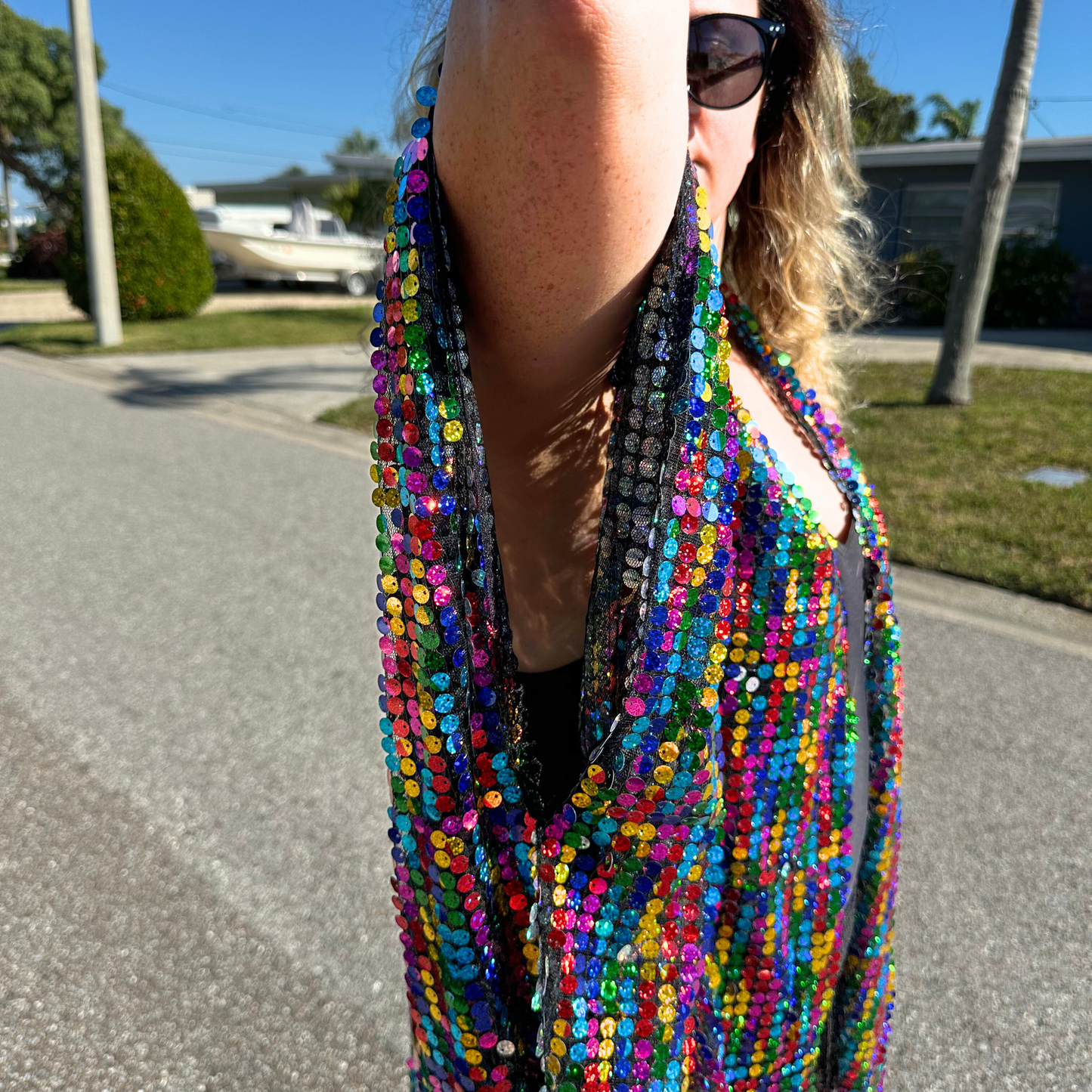 Rainbow Sequin Kimono