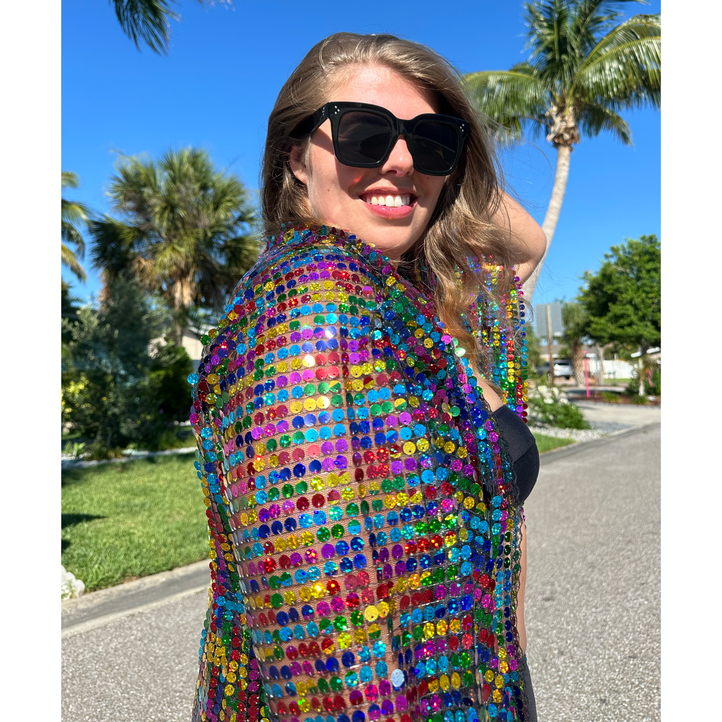 Rainbow Sequin Kimono