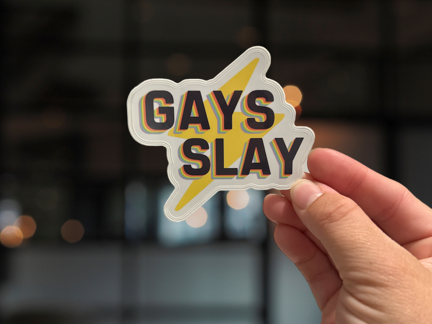 Gays Slay Lightning Sticker