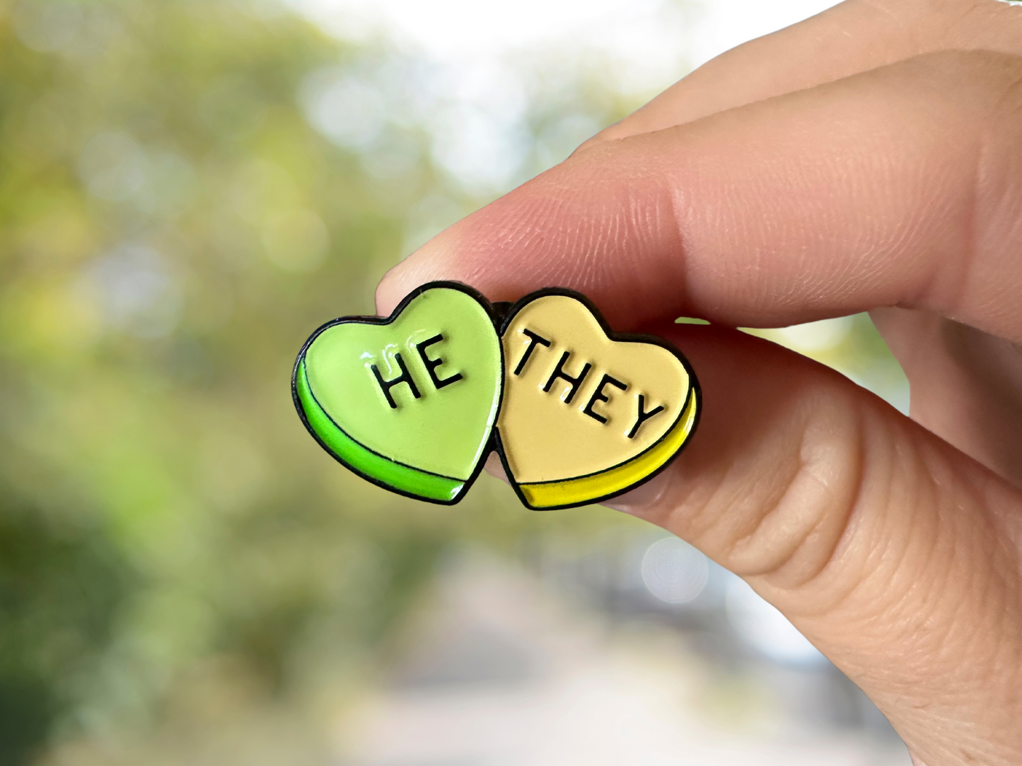 Heart Pronoun Pins