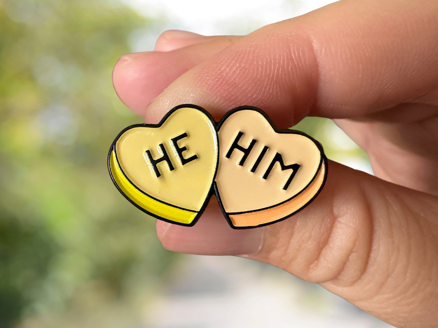 Heart Pronoun Pins