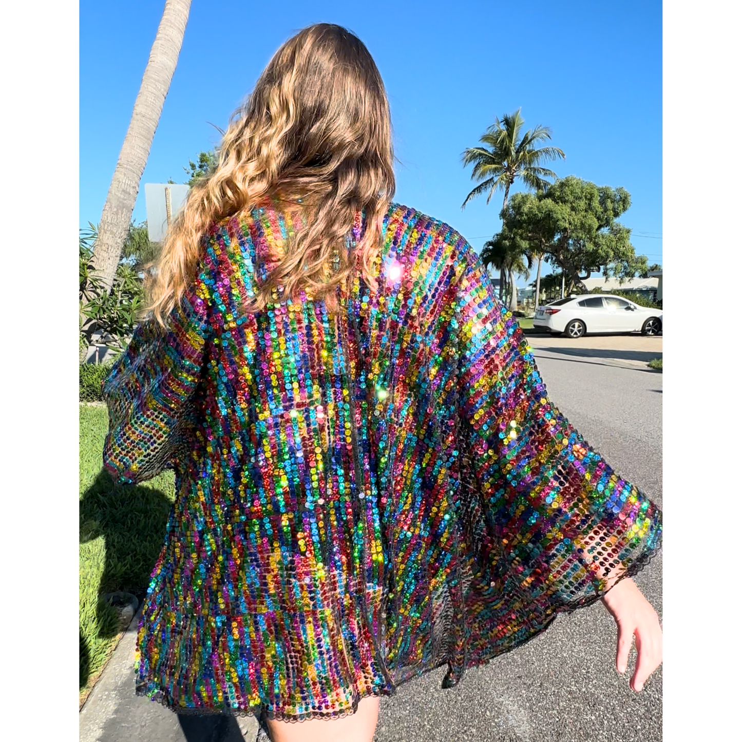 Rainbow Sequin Kimono