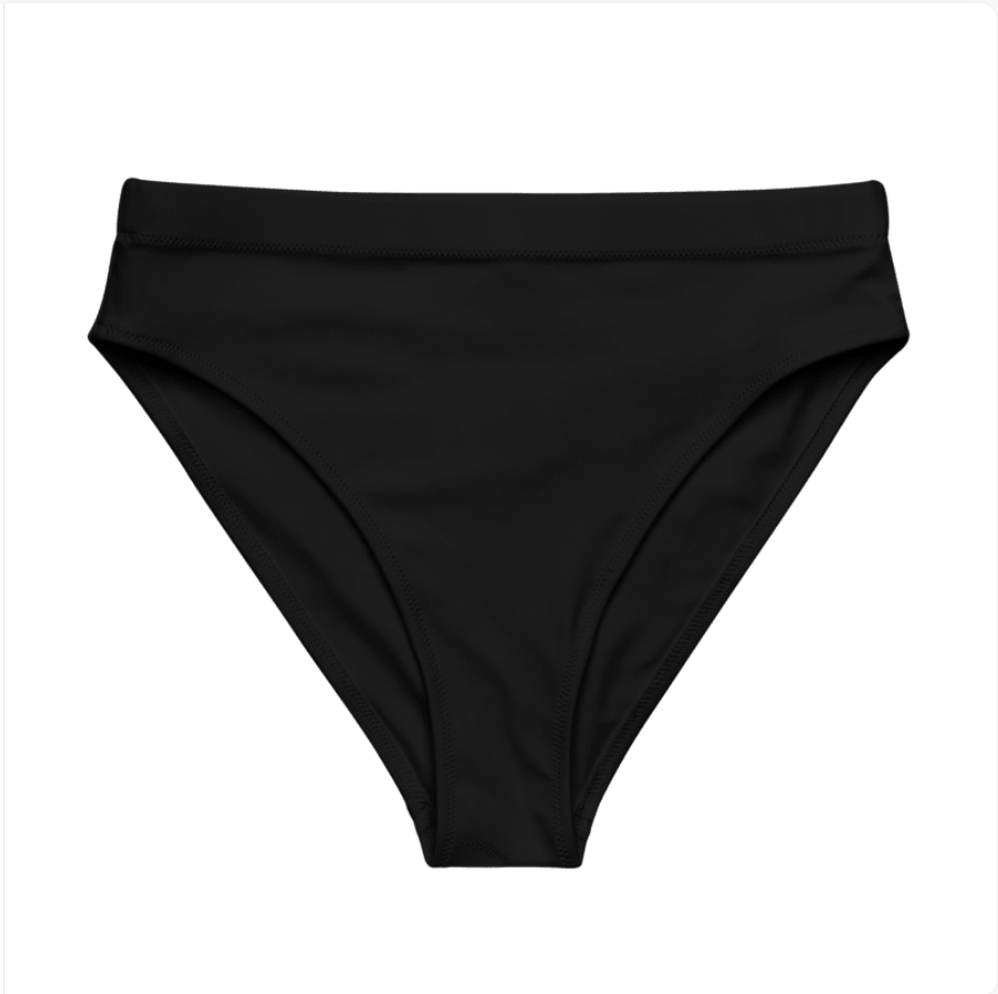 Asexual Solid High-Waisted Athletic Bikini Bottom