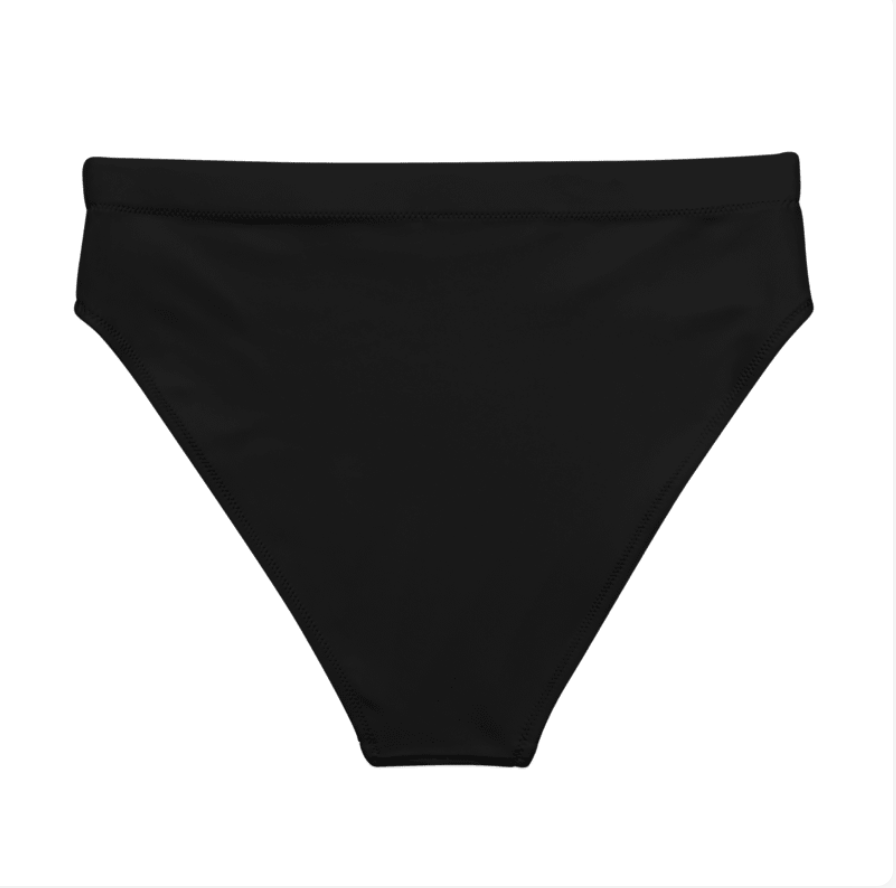 Asexual Solid High-Waisted Athletic Bikini Bottom