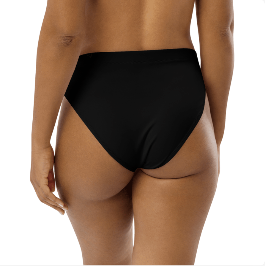 Asexual Solid High-Waisted Athletic Bikini Bottom