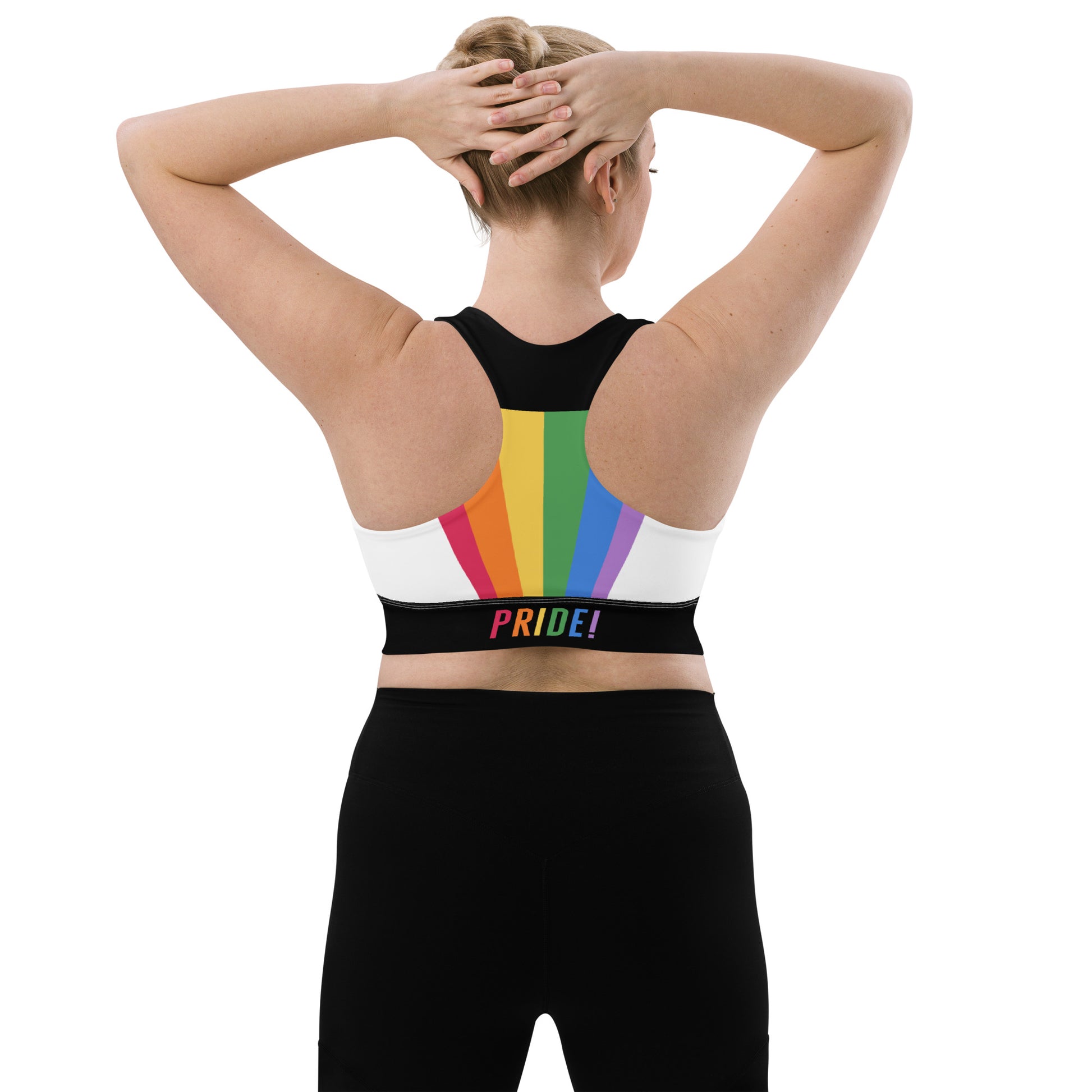 Gay Pride Rainbow Women's Sports Bra at  Women's Clothing store