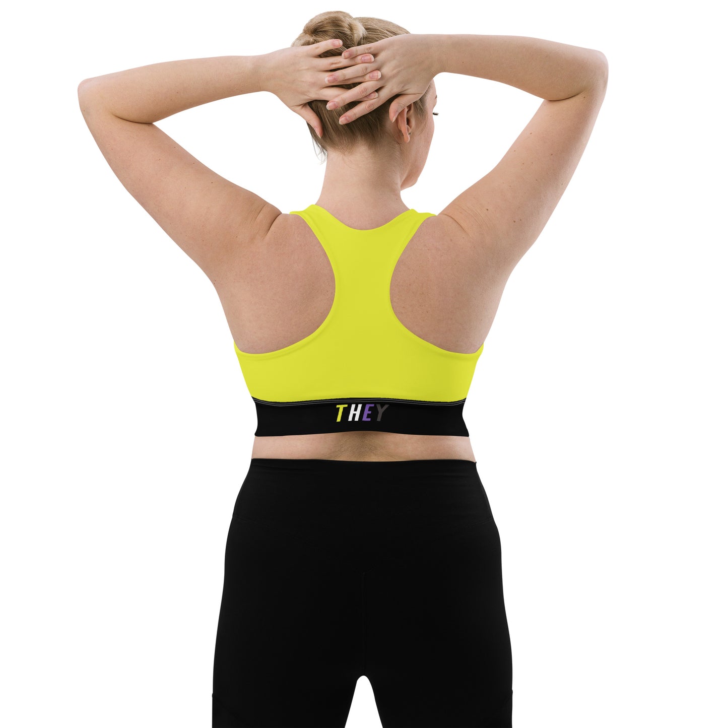 NonBinary Yellow Pride Sports Bra