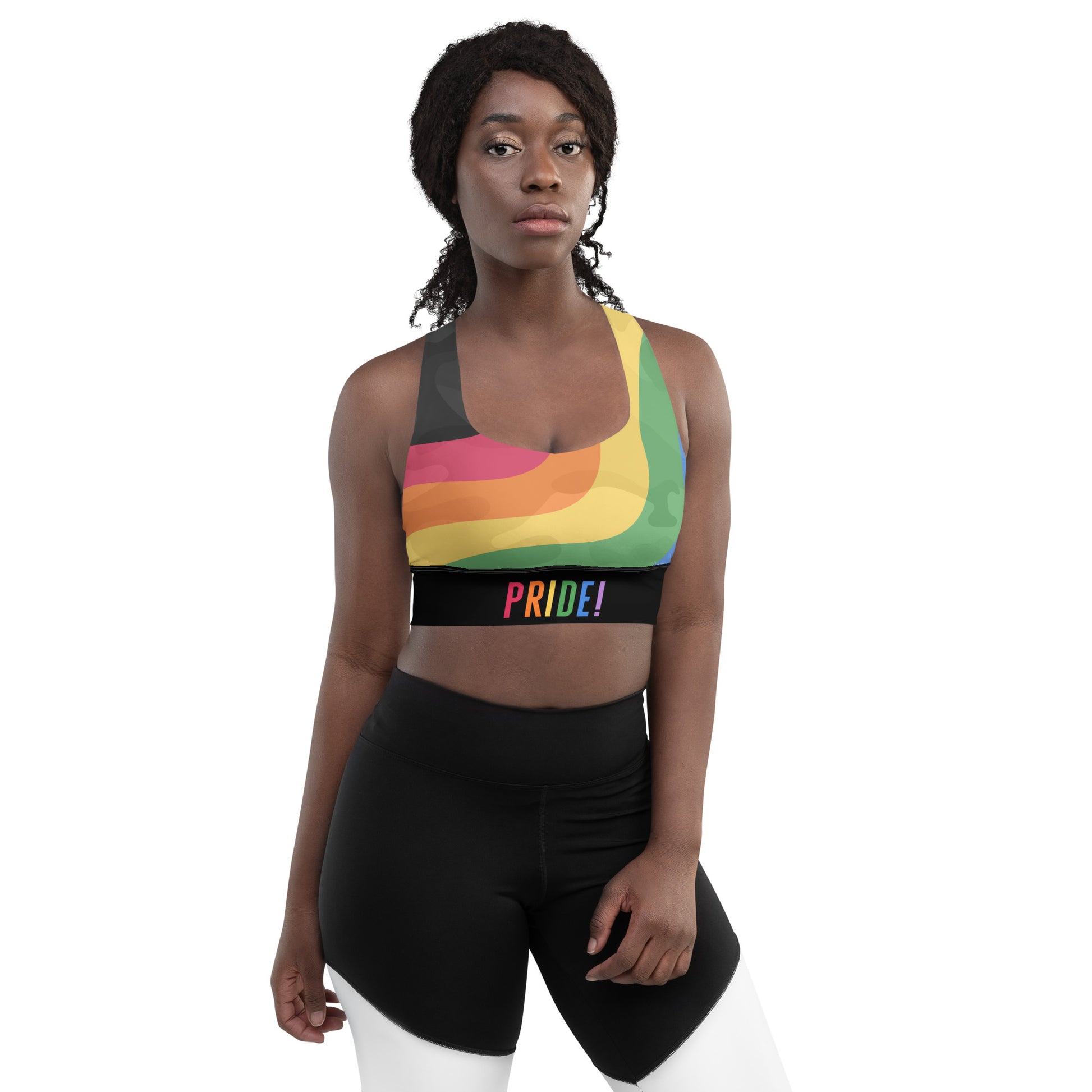 LGBTQ Pride Padded Supportive Sports Bra, Workout, Fitness