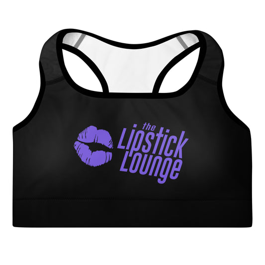 Lipstick Lounge Purple Logo Sports Bra