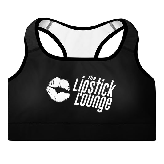 Lipstick Lounge White Logo Sports Bra