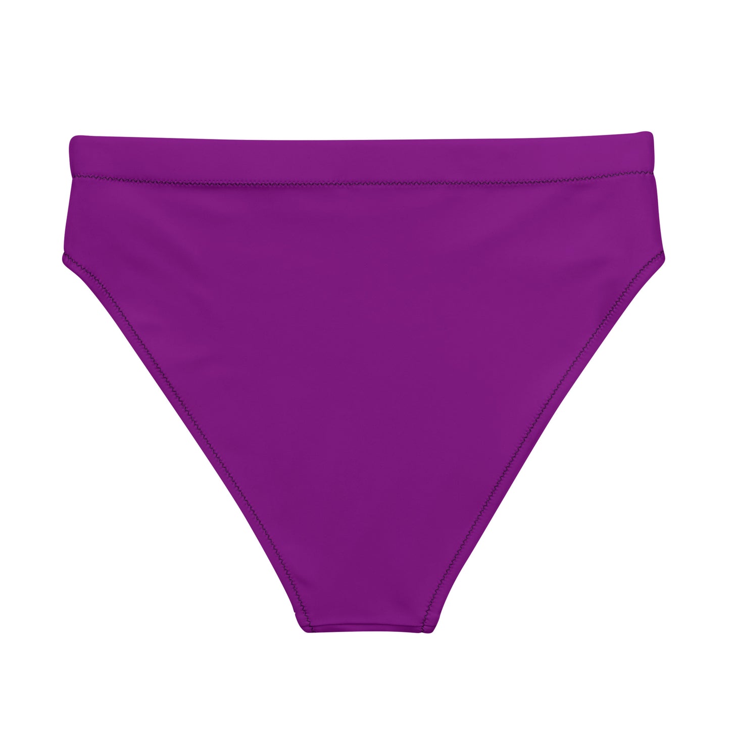 Asexual Solid High-Waisted Athletic Bikini Bottom