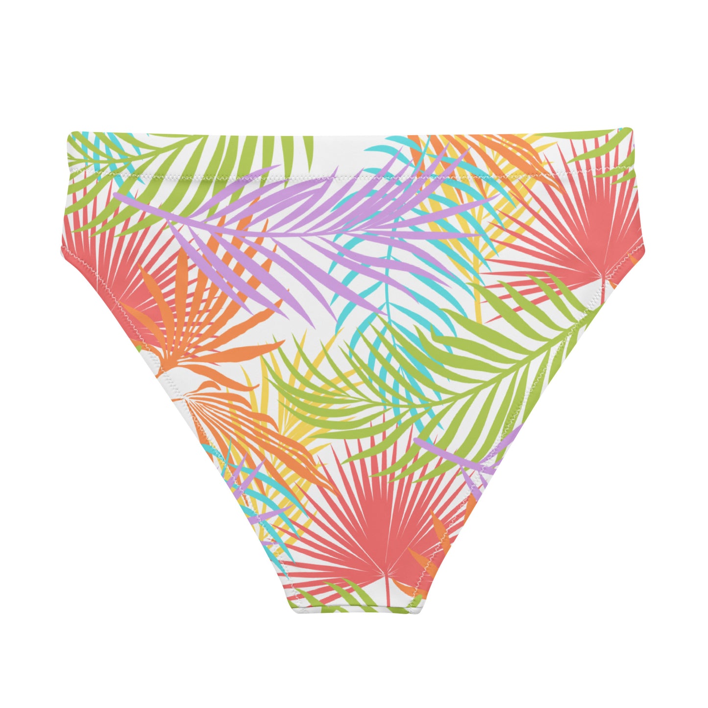 Rainbow Palm High-Waisted Athletic Bikini Bottom