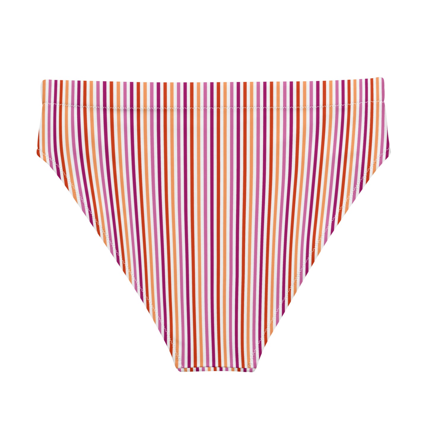 Lesbian Striped High-Waisted Athletic Bikini Bottom