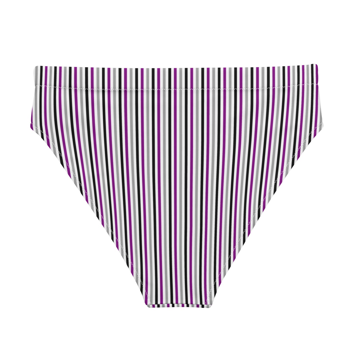 Asexual Striped High-Waisted Athletic Bikini Bottom