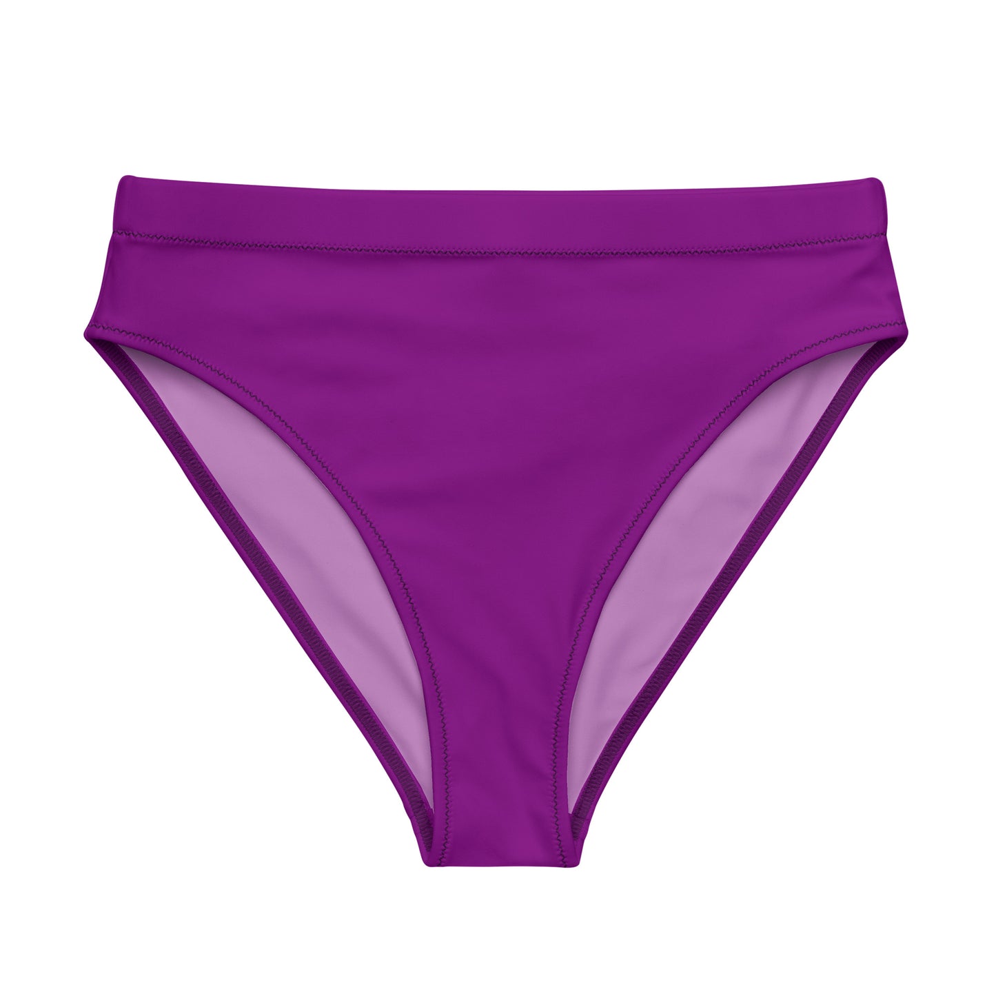 Asexual Solid High-Waisted Athletic Bikini Bottom