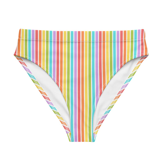 Rainbow Striped Athletic Bikini Bottom