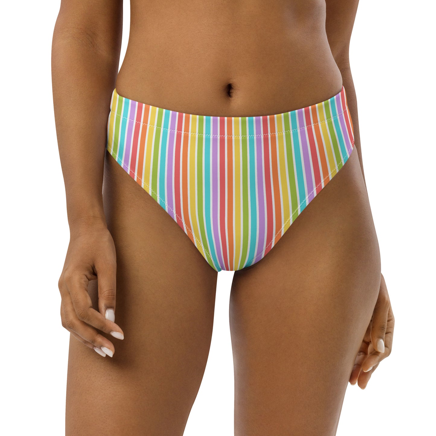 Rainbow Striped Athletic Bikini Bottom