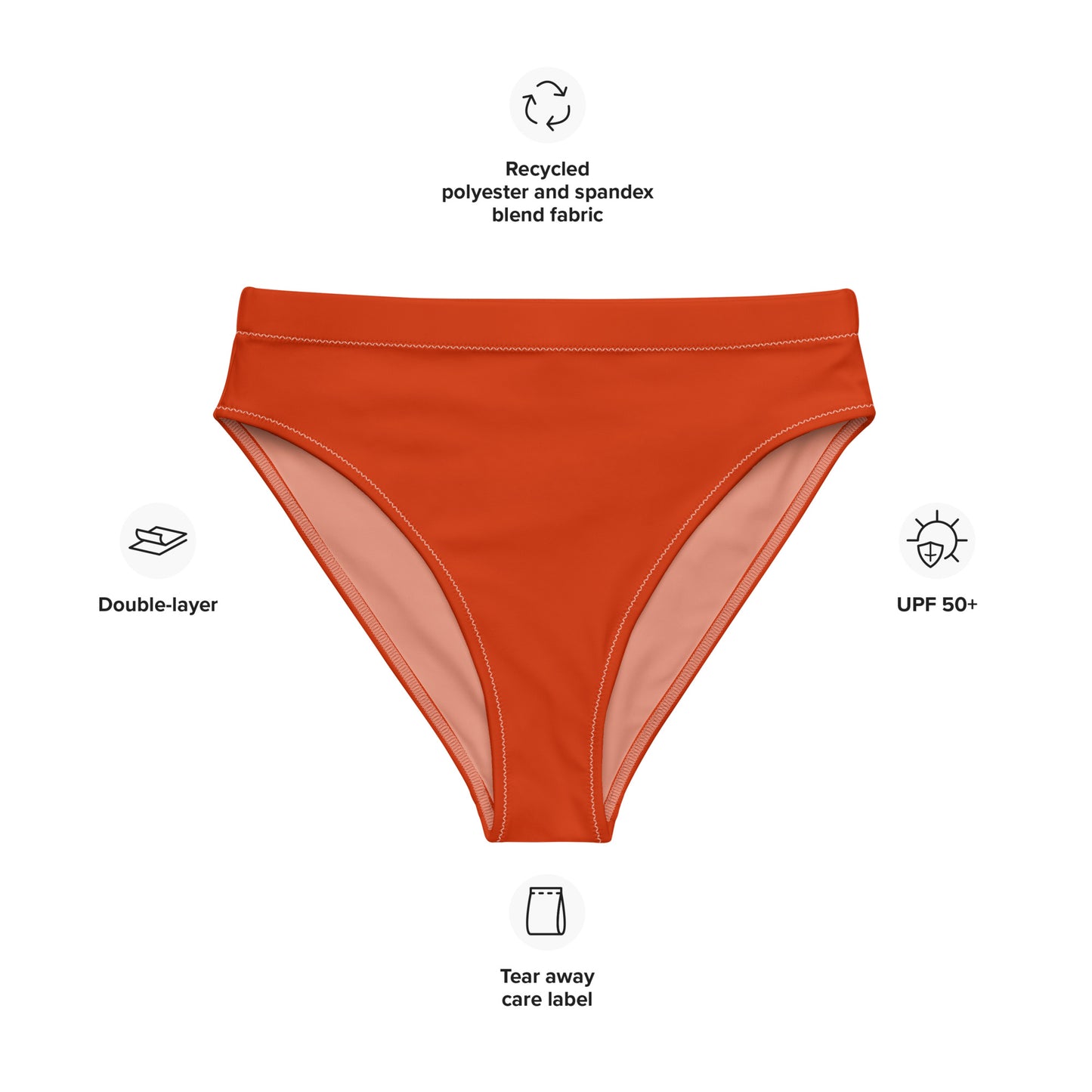 Lesbian Solid High-Waisted Athletic Bikini Bottom